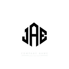 JAE letter logo design with polygon shape. JAE polygon logo monogram. JAE cube logo design. JAE hexagon vector logo template white and black colors. JAE monogram, JAE business and real estate logo. 