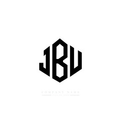 JBU letter logo design with polygon shape. JBU polygon logo monogram. JBU cube logo design. JBU hexagon vector logo template white and black colors. JBU monogram, JBU business and real estate logo. 