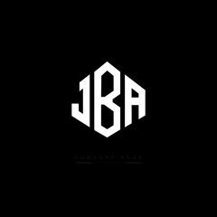 JBA letter logo design with polygon shape. JBA polygon logo monogram. JBA cube logo design. JBA hexagon vector logo template white and black colors. JBA monogram, JBA business and real estate logo. 