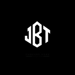 JBT letter logo design with polygon shape. JBT polygon logo monogram. JBT cube logo design. JBT hexagon vector logo template white and black colors. JBT monogram, JBT business and real estate logo. 