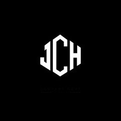 JCH letter logo design with polygon shape. JCH polygon logo monogram. JCH cube logo design. JCH hexagon vector logo template white and black colors. JCH monogram, JCH business and real estate logo. 