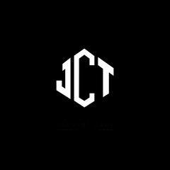 JCT letter logo design with polygon shape. JCT polygon logo monogram. JCT cube logo design. JCT hexagon vector logo template white and black colors. JCT monogram, JCT business and real estate logo. 