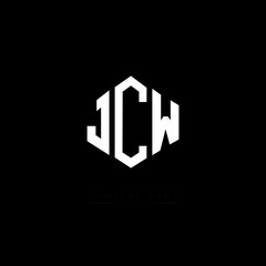 JCW letter logo design with polygon shape. JCW polygon logo monogram. JCW cube logo design. JCW hexagon vector logo template white and black colors. JCW monogram, JCW business and real estate logo. 