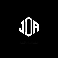 JDA letter logo design with polygon shape. JDA polygon logo monogram. JDA cube logo design. JDA hexagon vector logo template white and black colors. JDA monogram, JDA business and real estate logo. 