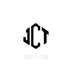 JCT letter logo design with polygon shape. JCT polygon logo monogram. JCT cube logo design. JCT hexagon vector logo template white and black colors. JCT monogram, JCT business and real estate logo. 