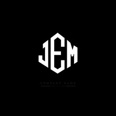 JEM letter logo design with polygon shape. JEM polygon logo monogram. JEM cube logo design. JEM hexagon vector logo template white and black colors. JEM monogram, JEM business and real estate logo. 