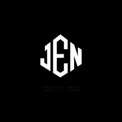JEN letter logo design with polygon shape. JEN polygon logo monogram. JEN cube logo design. JEN hexagon vector logo template white and black colors. JEN monogram, JEN business and real estate logo. 