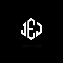 JEJ letter logo design with polygon shape. JEJ polygon logo monogram. JEJ cube logo design. JEJ hexagon vector logo template white and black colors. JEJ monogram, JEJ business and real estate logo.  - obrazy, fototapety, plakaty