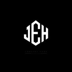 JEH letter logo design with polygon shape. JEH polygon logo monogram. JEH cube logo design. JEH hexagon vector logo template white and black colors. JEH monogram, JEH business and real estate logo. 