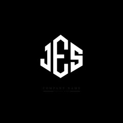 JES letter logo design with polygon shape. JES polygon logo monogram. JES cube logo design. JES hexagon vector logo template white and black colors. JES monogram, JES business and real estate logo. 