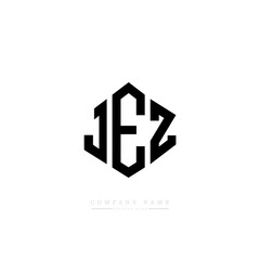 Obraz premium JEZ letter logo design with polygon shape. JEZ polygon logo monogram. JEZ cube logo design. JEZ hexagon vector logo template white and black colors. JEZ monogram, JEZ business and real estate logo. 