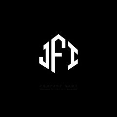 JFI letter logo design with polygon shape. JFI polygon logo monogram. JFI cube logo design. JFI hexagon vector logo template white and black colors. JFI monogram, JFI business and real estate logo. 