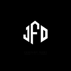 JFO letter logo design with polygon shape. JFO polygon logo monogram. JFO cube logo design. JFO hexagon vector logo template white and black colors. JFO monogram, JFO business and real estate logo. 