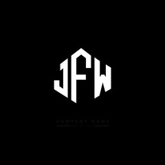 JFW letter logo design with polygon shape. JFW polygon logo monogram. JFW cube logo design. JFW hexagon vector logo template white and black colors. JFW monogram, JFW business and real estate logo. 