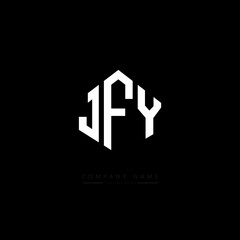 JFY letter logo design with polygon shape. JFY polygon logo monogram. JFY cube logo design. JFY hexagon vector logo template white and black colors. JFY monogram, JFY business and real estate logo. 