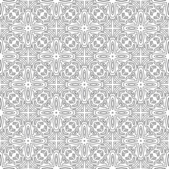 Vector pattern with symmetrical elements . Modern stylish abstract texture. Repeating geometric tiles from striped elements.Black and white pattern.