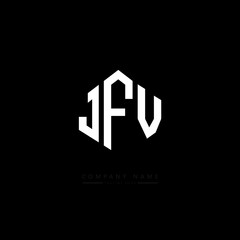 JFV letter logo design with polygon shape. JFV polygon logo monogram. JFV cube logo design. JFV hexagon vector logo template white and black colors. JFV monogram, JFV business and real estate logo. 