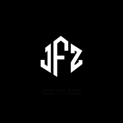 JFZ letter logo design with polygon shape. JFZ polygon logo monogram. JFZ cube logo design. JFZ hexagon vector logo template white and black colors. JFZ monogram, JFZ business and real estate logo. 