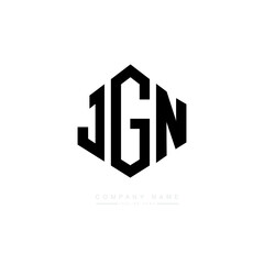 JGN letter logo design with polygon shape. JGN polygon logo monogram. JGN cube logo design. JGN hexagon vector logo template white and black colors. JGN monogram, JGN business and real estate logo. 