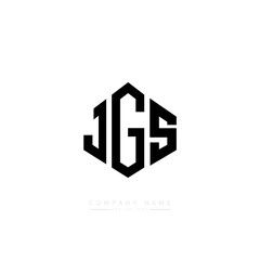 JGS letter logo design with polygon shape. JGS polygon logo monogram. JGS cube logo design. JGS hexagon vector logo template white and black colors. JGS monogram, JGS business and real estate logo. 