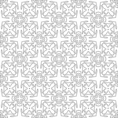 Vector pattern with symmetrical elements . Modern stylish abstract texture. Repeating geometric tiles from striped elements.Black and white pattern.