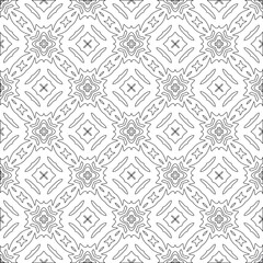 Vector pattern with symmetrical elements . Modern stylish abstract texture. Repeating geometric tiles from striped elements.Black and white pattern.