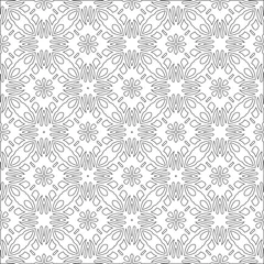 Türaufkleber Vector pattern with symmetrical elements . Modern stylish abstract texture. Repeating geometric tiles from striped elements.Black and white pattern. © t2k4