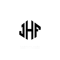 JHF letter logo design with polygon shape. JHF polygon logo monogram. JHF cube logo design. JHF hexagon vector logo template white and black colors. JHF monogram, JHF business and real estate logo. 