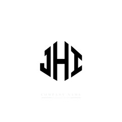 JHI letter logo design with polygon shape. JHI polygon logo monogram. JHI cube logo design. JHI hexagon vector logo template white and black colors. JHI monogram, JHI business and real estate logo. 