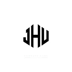 JHU letter logo design with polygon shape. JHU polygon logo monogram. JHU cube logo design. JHU hexagon vector logo template white and black colors. JHU monogram, JHU business and real estate logo. 