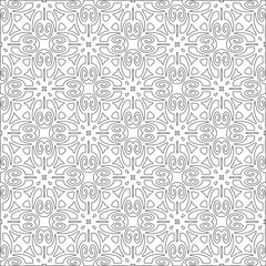 Vector pattern with symmetrical elements . Modern stylish abstract texture. Repeating geometric tiles from striped elements.Black and white pattern.