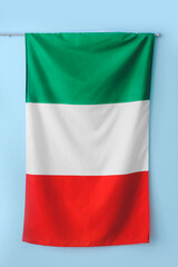 Italian flag on color background