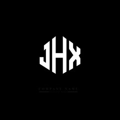 Fototapeta premium JHX letter logo design with polygon shape. JHX polygon logo monogram. JHX cube logo design. JHX hexagon vector logo template white and black colors. JHX monogram, JHX business and real estate logo. 