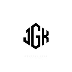 JGK letter logo design with polygon shape. JGK polygon logo monogram. JGK cube logo design. JGK hexagon vector logo template white and black colors. JGK monogram, JGK business and real estate logo. 