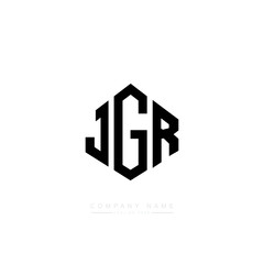 JGR letter logo design with polygon shape. JGR polygon logo monogram. JGR cube logo design. JGR hexagon vector logo template white and black colors. JGR monogram, JGR business and real estate logo. 