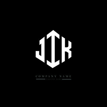 JIK letter logo design with polygon shape. JIK polygon logo monogram. JIK cube logo design. JIK hexagon vector logo template white and black colors. JIK monogram, JIK business and real estate logo. 