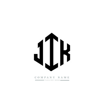 JIK letter logo design with polygon shape. JIK polygon logo monogram. JIK cube logo design. JIK hexagon vector logo template white and black colors. JIK monogram, JIK business and real estate logo.  