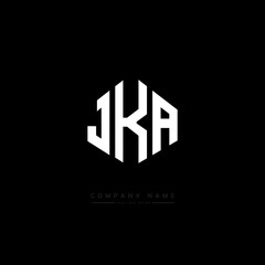 JKA letter logo design with polygon shape. JKA polygon logo monogram. JKA cube logo design. JKA hexagon vector logo template white and black colors. JKA monogram, JKA business and real estate logo. 