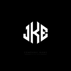 JKE letter logo design with polygon shape. JKE polygon logo monogram. JKE cube logo design. JKE hexagon vector logo template white and black colors. JKE monogram, JKE business and real estate logo. 
