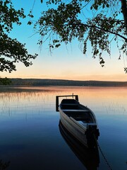 boat at sunset