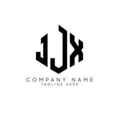 Fototapeta premium JJX letter logo design with polygon shape. JJX polygon logo monogram. JJX cube logo design. JJX hexagon vector logo template white and black colors. JJX monogram, JJX business and real estate logo. 