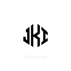 JKI letter logo design with polygon shape. JKI polygon logo monogram. JKI cube logo design. JKI hexagon vector logo template white and black colors. JKI monogram, JKI business and real estate logo. 