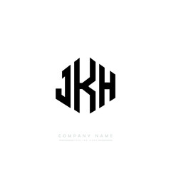 JKH letter logo design with polygon shape. JKH polygon logo monogram. JKH cube logo design. JKH hexagon vector logo template white and black colors. JKH monogram, JKH business and real estate logo. 