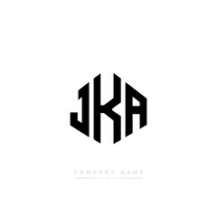 JKA letter logo design with polygon shape. JKA polygon logo monogram. JKA cube logo design. JKA hexagon vector logo template white and black colors. JKA monogram, JKA business and real estate logo. 