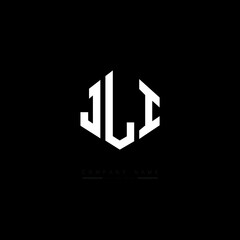 Fototapeta premium JLI letter logo design with polygon shape. JLI polygon logo monogram. JLI cube logo design. JLI hexagon vector logo template white and black colors. JLI monogram, JLI business and real estate logo. 