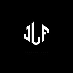 Fototapeta premium JLF letter logo design with polygon shape. JLF polygon logo monogram. JLF cube logo design. JLF hexagon vector logo template white and black colors. JLF monogram, JLF business and real estate logo. 