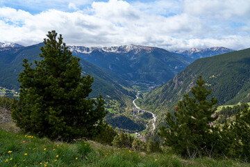 Cityscape of Andorra in summer.