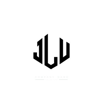 JLU letter logo design with polygon shape. JLU polygon logo monogram. JLU cube logo design. JLU hexagon vector logo template white and black colors. JLU monogram, JLU business and real estate logo. 