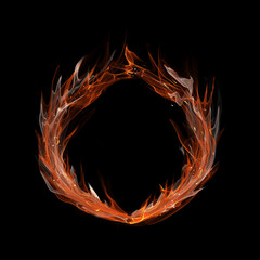 fire flame ring in black background