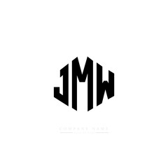 JMW letter logo design with polygon shape. JMW polygon logo monogram. JMW cube logo design. JMW hexagon vector logo template white and black colors. JMW monogram, JMW business and real estate logo. 